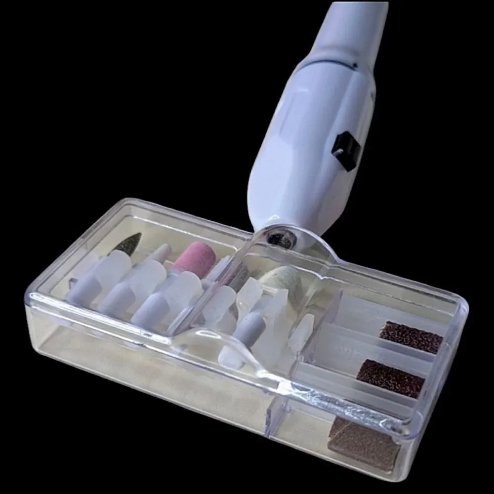 New Deluxe Manicure Machine Battery Operated With Bits & Cones In Case